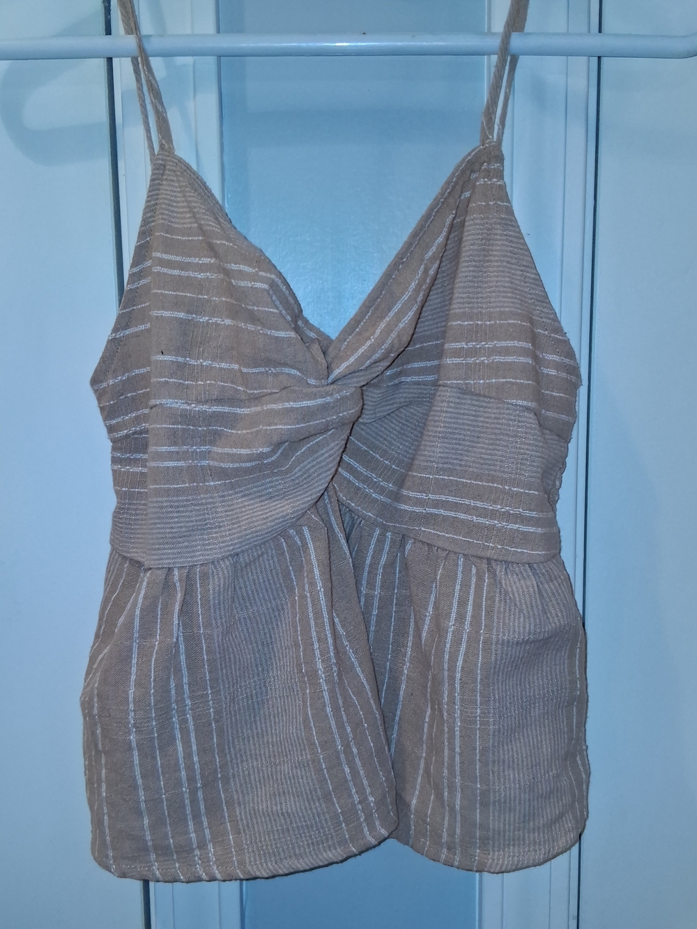 Mustard Seed Striped Cowl Neck Cami Brown & White Size Medium